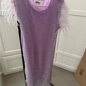 Lola + The Boys Purple Sparkle Dress